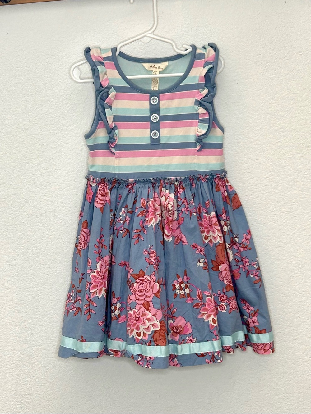 Matilda Jane sz 6 floral striped dress - Picture 1 of 5